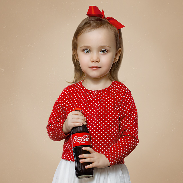 «Coca-Cola». Детский портрет в студии.